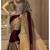 wedding designer Maroon with grey plain silk saree with blouse