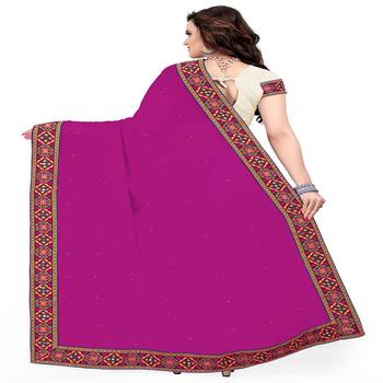 Purple Embroidered Georgette Saree With Blouse 3