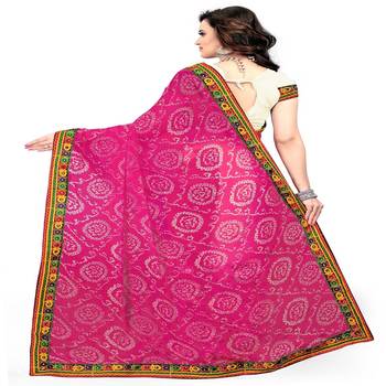 Pink Embroidered Georgette Saree With Blouse 3