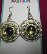 Silver & light green earrings