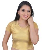 Gold Cotton Lycra Plain stitched blouse