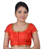 Areum Red Silk Princess Cut Padded Readymade Saree Blouse Choli