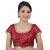 Areum Maroon Brocade Jari Butti Polka Dot Padded Readymade Saree Blouse Choli