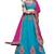 Blue embroidered brasso semi stitched lehenga with dupatta