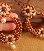 Beautiful Maroon Big Bali Pachi Earrings