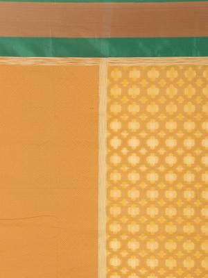 Yellow Embroidered Cotton Saree With Blouse 3