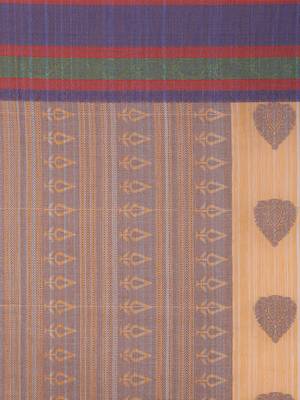 Orange Embroidered Cotton Saree With Blouse 3