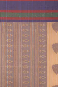Orange Embroidered Cotton Saree With Blouse