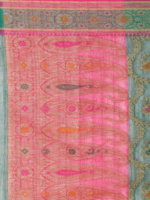 Green embroidered cotton saree with blouse 2