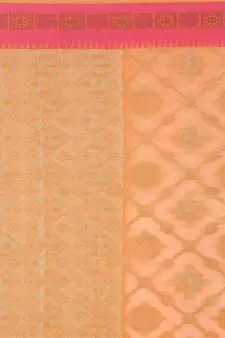 Orange embroidered cotton saree with blouse