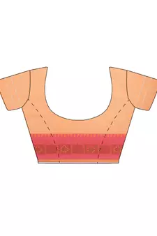 Orange embroidered cotton saree with blouse