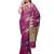 Purple embroidered cotton saree with blouse