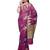 Purple embroidered cotton saree with blouse