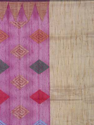 Purple embroidered cotton saree with blouse 3