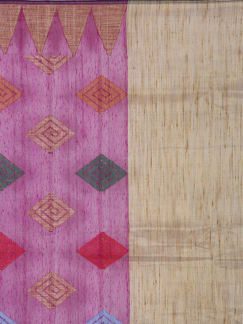 Purple embroidered cotton saree with blouse
