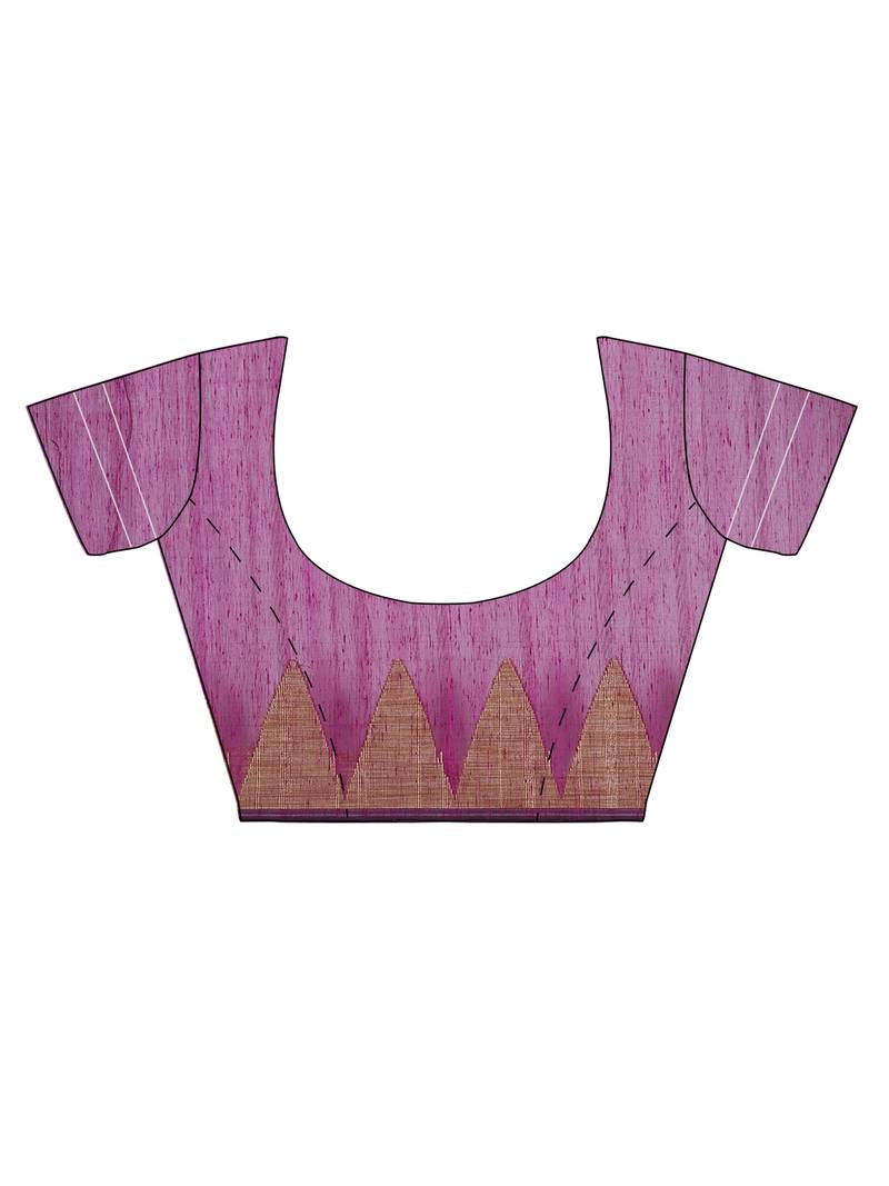 Purple embroidered cotton saree with blouse