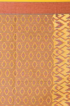 Yellow Embroidered Cotton Saree With Blouse