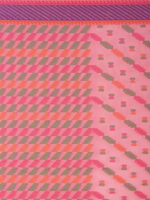 Pink Embroidered Cotton Saree With Blouse 3