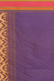 Orange embroidered cotton saree with blouse