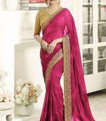 Pink Embroidered Georgette Saree With Blouse