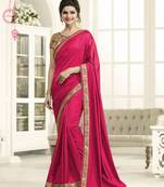Pink Embroidered Silk Saree With Blouse