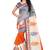 Multicolor embroidered cotton saree with blouse