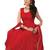 Latest Embroidered Red Short Sleeve Anarkali-Suit