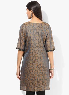 Blue woven net stitched kurtis 3