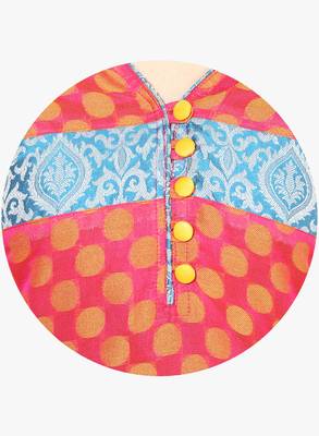 Orange woven chanderi stitched kurtis 5