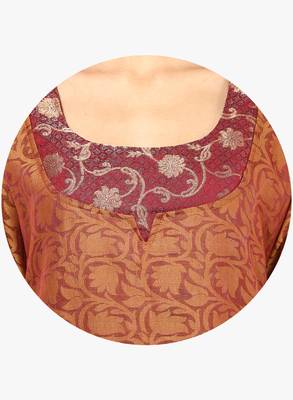 Mustard woven net stitched kurtis 5