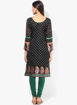 Black woven chanderi stitched kurti 2