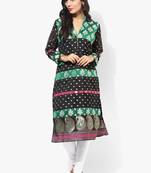 Black woven chanderi stitched kurtas-and-kurtis
