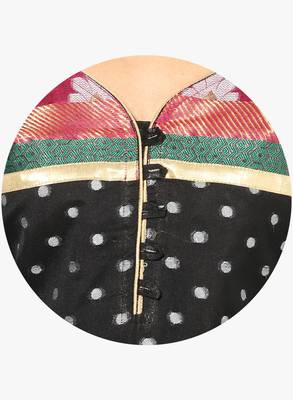 Black woven chanderi stitched kurti 4