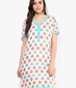 White woven chanderi stitched kurtis