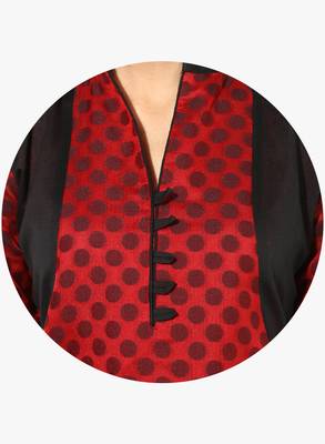 Maroon woven chanderi stitched kurtis 5
