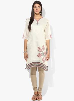 White woven net stitched kurti 1