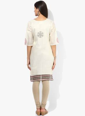 White woven net stitched kurti 2
