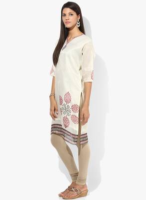 White woven net stitched kurti 3
