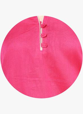 Pink woven chanderi stitched kurtis 4