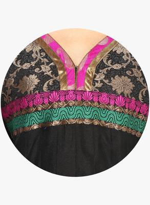 Black woven chanderi stitched kurtis 4