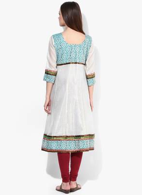 White woven net stitched kurtis 2