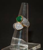 Fine Cz Emerald Gold Plated Ring