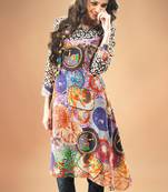 Multi colour Georgette Pakistani Kurti Comprising Traditional Motif