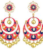 Kundan Meenakari Antique Double Layer Big Bali Danglers