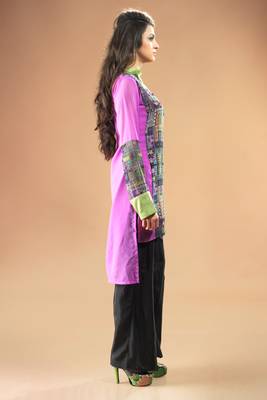 Multi colour and Purple Georgette Kurti Containing Digital Print 3