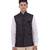 Black Cotton Jute Nehru Jacket