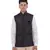 Black Cotton Jute Nehru Jacket