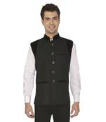 Black Cotton Poly Nehru Jacket