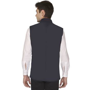 Blue Cotton Poly Nehru Jacket 3
