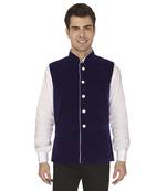 Blue Velvet Nehru Jacket